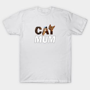 CAT MUM - Bengal cat oil painting word art T-Shirt